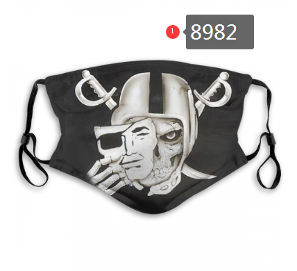 2020 NFL Oakland Raiders #3 Dust mask with filter->nfl dust mask->Sports Accessory